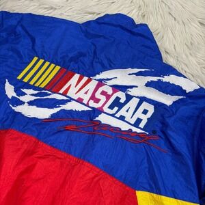 Vintage 80s‎ Chase Authentics Nascar Men's XL Colorblock Embroidered Windbreaker